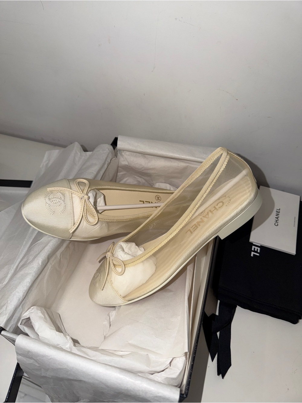 Chanel 26P Ivory Mesh Flats | Size 37 - Picture 16 of 16